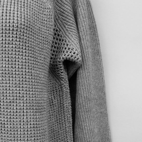 NWT LUNYA Grey Waffleknit Crop Sweater - Picture 6 of 8